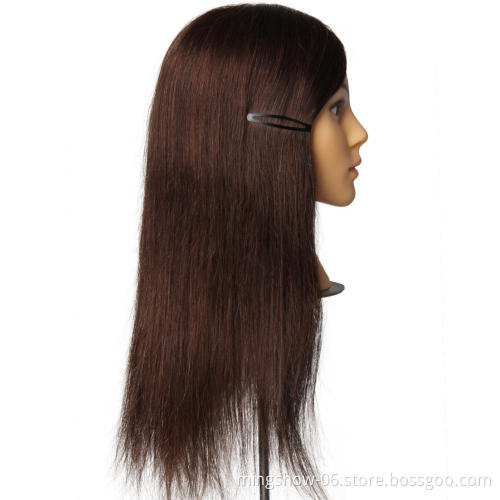 Natural hair training mannequins head with long hair